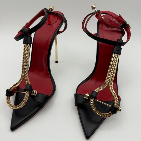 HARDOT RICH B*TCH STILETTO STRAPPY SANDALS SIZE 39 NEW!!! - Picture 5 of 11